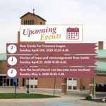 Cards for Prisoners Upcoming Events Learn about Cards For Prisoners, ask questions and find out how you can become more involved. Join Paula our Executive Director as she shares at First Reformed Church (3060 Wilson Ave SW, Grandville) - How Cards For Prisoners began Sunday April 13th, 2025 10:50 A.M. - Stories of hope and encouragement from inside Sunday April 27, 2025 10:50 A.M. - How the local church can become more involved Sunday May 4, 2025 10:50 A.M.